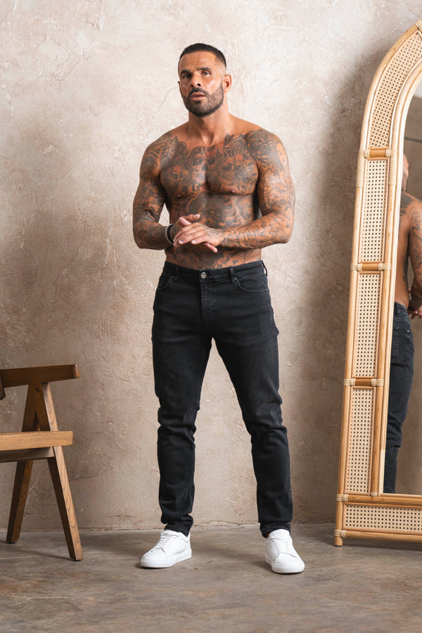 Slim Fit Jeans Washed - Grey - Emolos