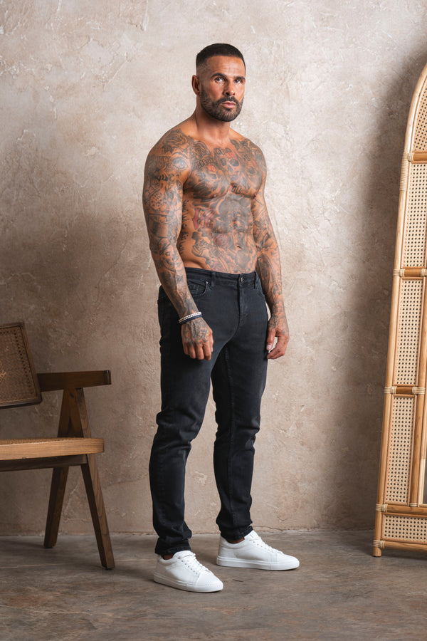 Slim Fit Jeans Washed - Grey - Emolos