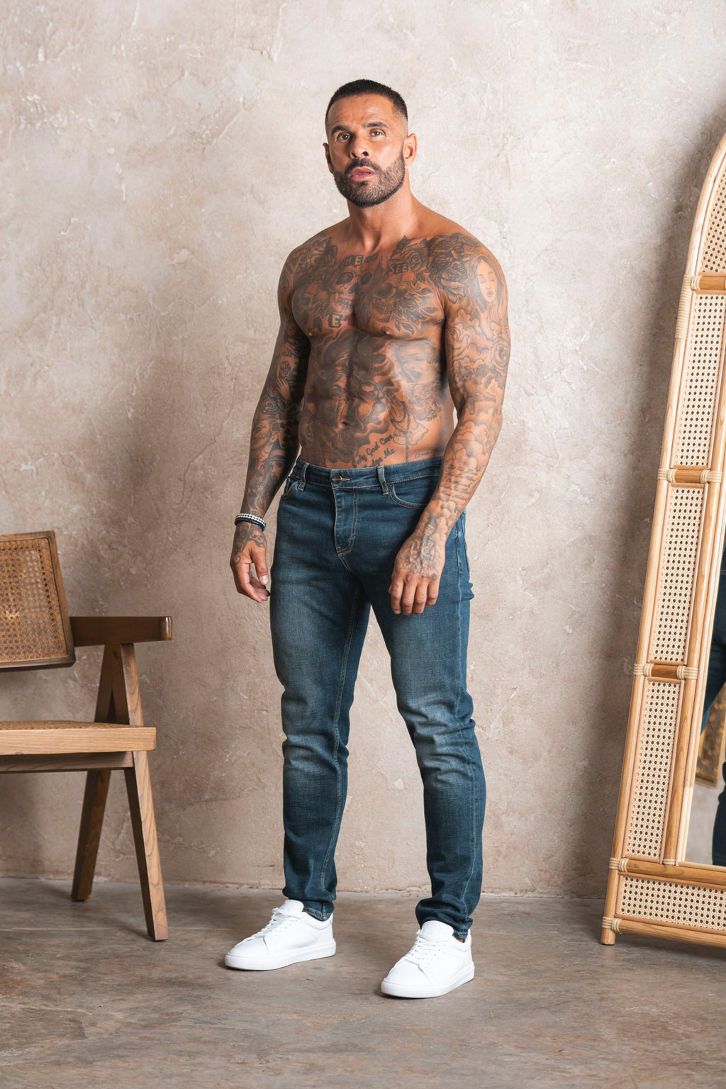 Slim Fit Jeans Washed -  Stone - Emolos