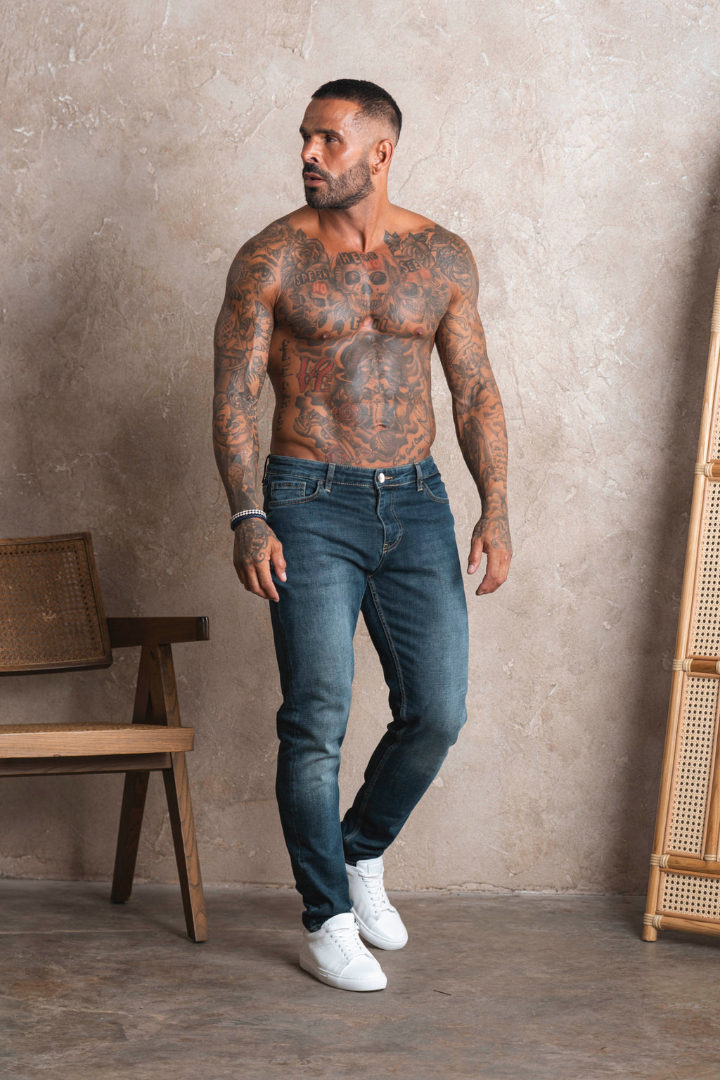 Slim Fit Jeans Washed -  Stone - Emolos
