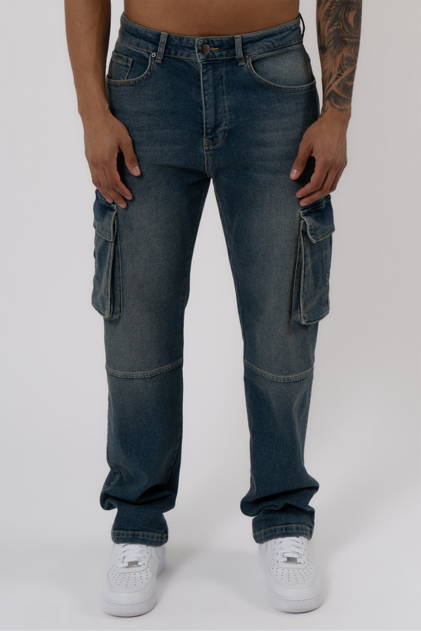 Cargo Jeans Washed - Stone Blue - Emolos