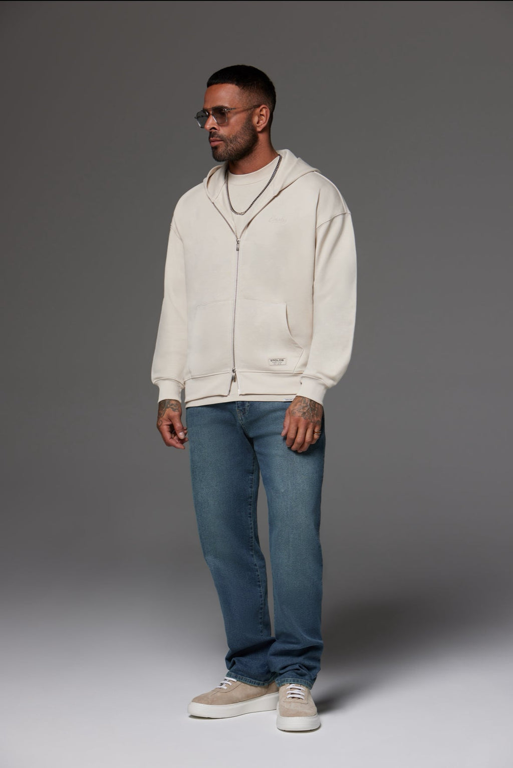 Craft Zip Up Hoodie Ecru