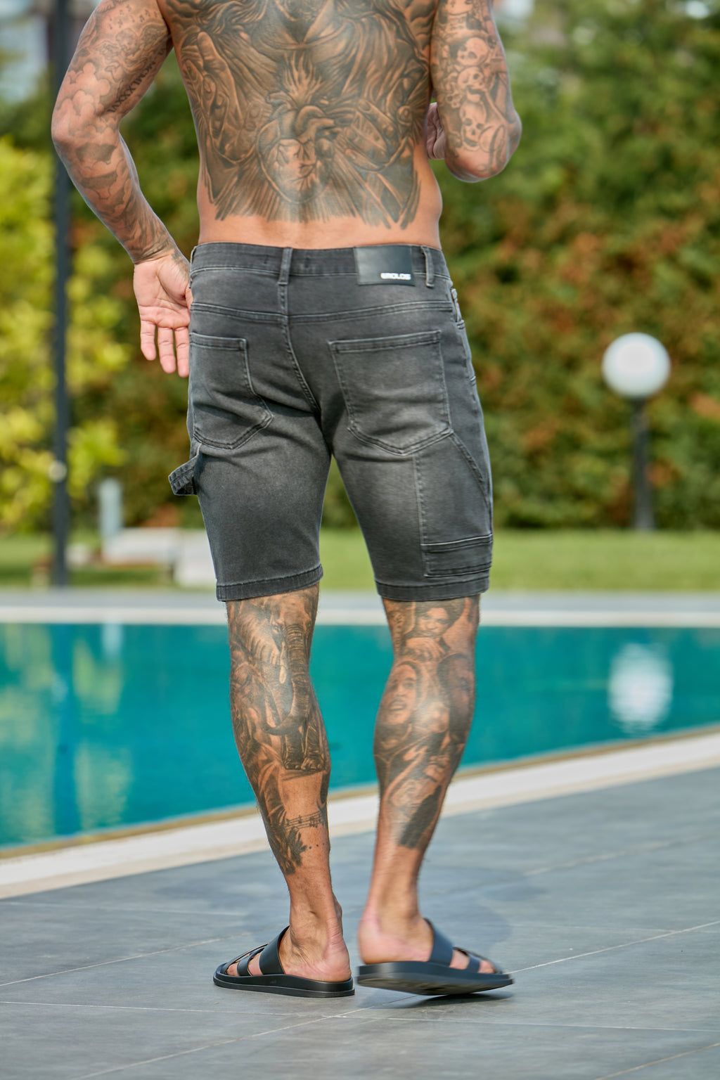 Carpenter Denim Shorts Washed - Grey - Emolos
