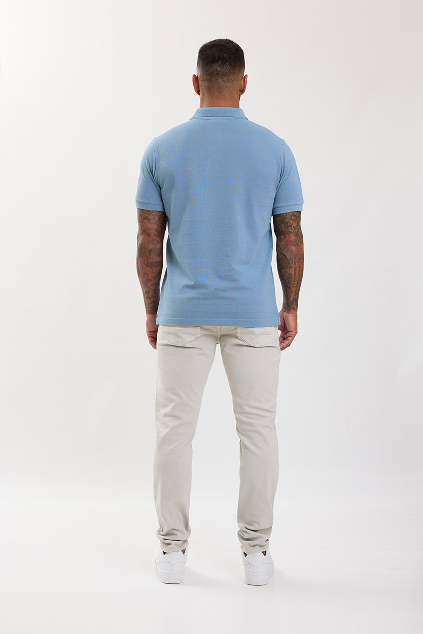 Premium Pique Polo Shirt Sky Blue - Emolos