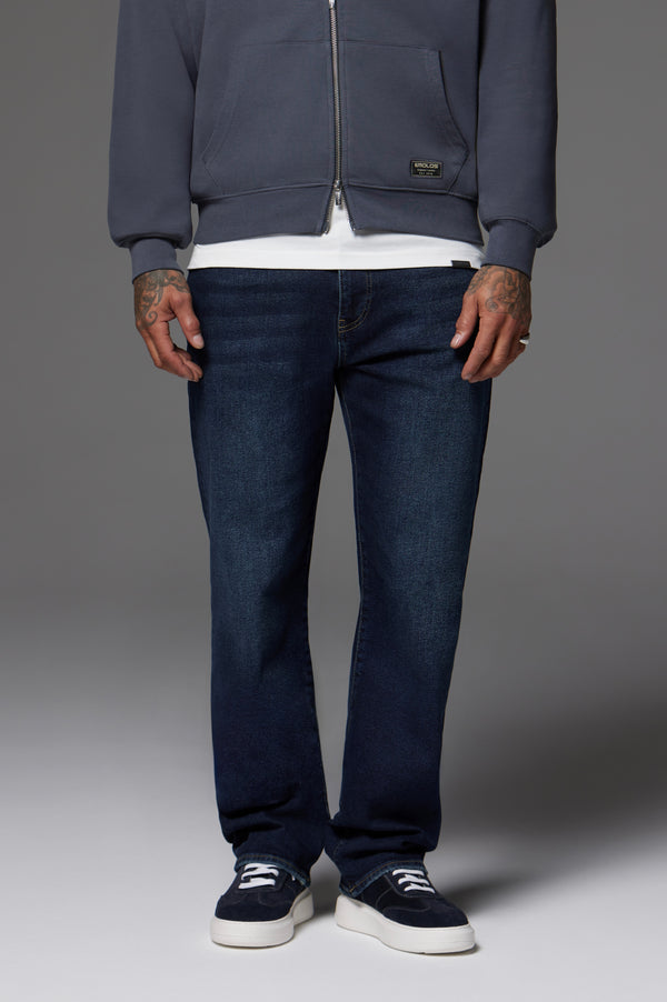 Relaxed Fit Jeans Washed Dark Blue