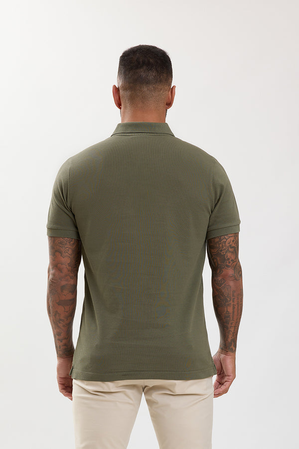 Premium Pique Polo Shirt Olive Khaki - Emolos