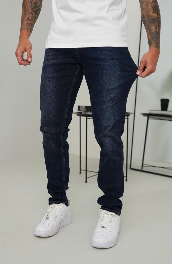 Slim Fit Jeans Washed -  Dark Blue - Emolos