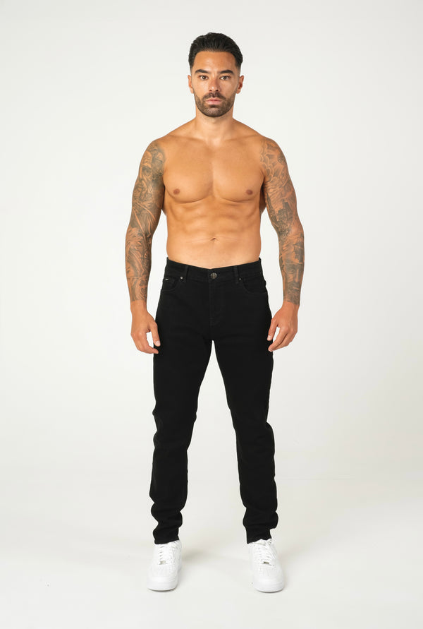 Slim Fit Jeans Washed -  Black - Emolos