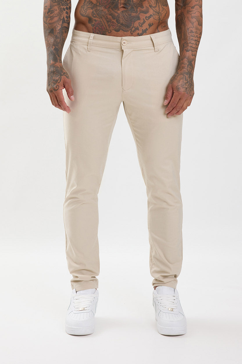 Slim Fit Chino Trousers Soft Sand - Emolos