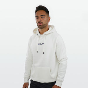 Cream Hoodie With Small  Embossed Print