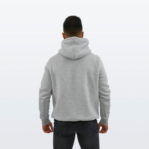 Grey  Hoodie With Small  Embossed Print
