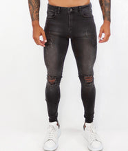 Load image into Gallery viewer, Grey Spray on Jeans Repaired
