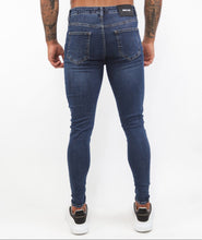 Load image into Gallery viewer, Navy Blue Spray on Jeans Repaired